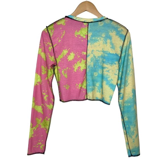 The Ragged Priest Crop Top Long Sleeve Inside Out Seam Raw Hem Women's Size Med - Picture 9 of 9